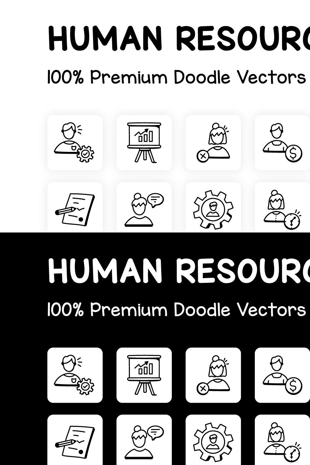 Hand Drawn Human Resources Icons pinterest preview image.