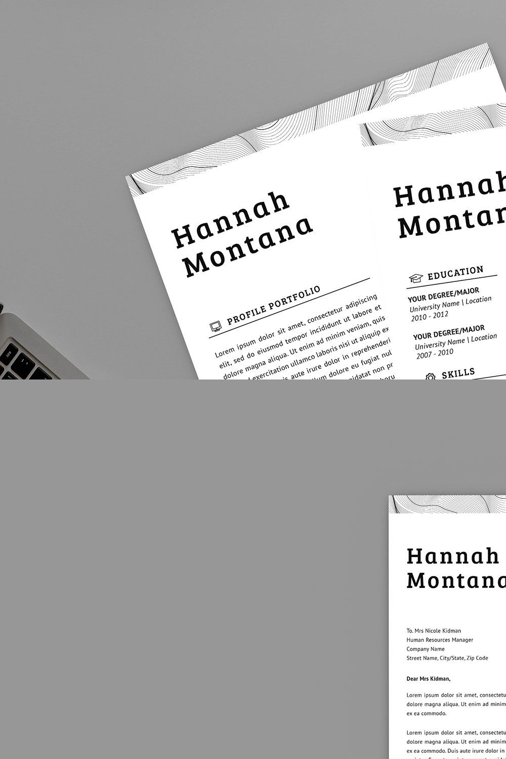 Hannah Marketing Resume Designer pinterest preview image.