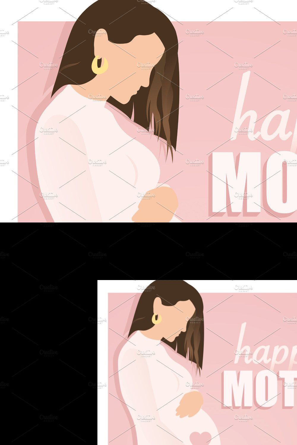 Happy Mother's day greeting card pinterest preview image.