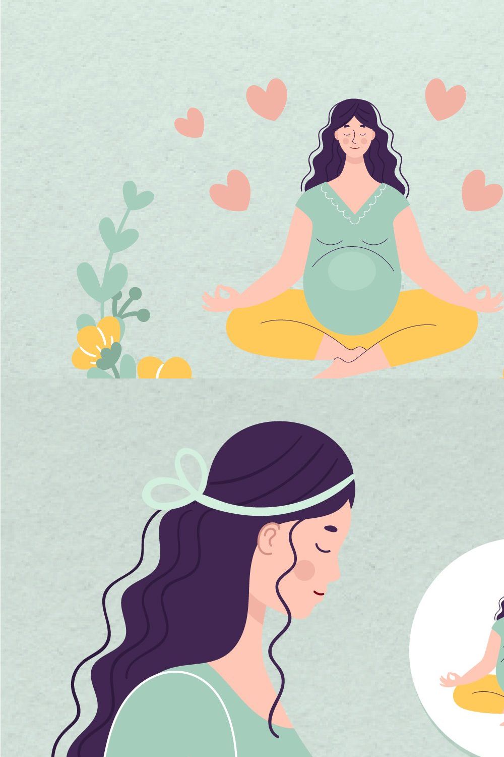 Happy pregnancy and motherhood pinterest preview image.
