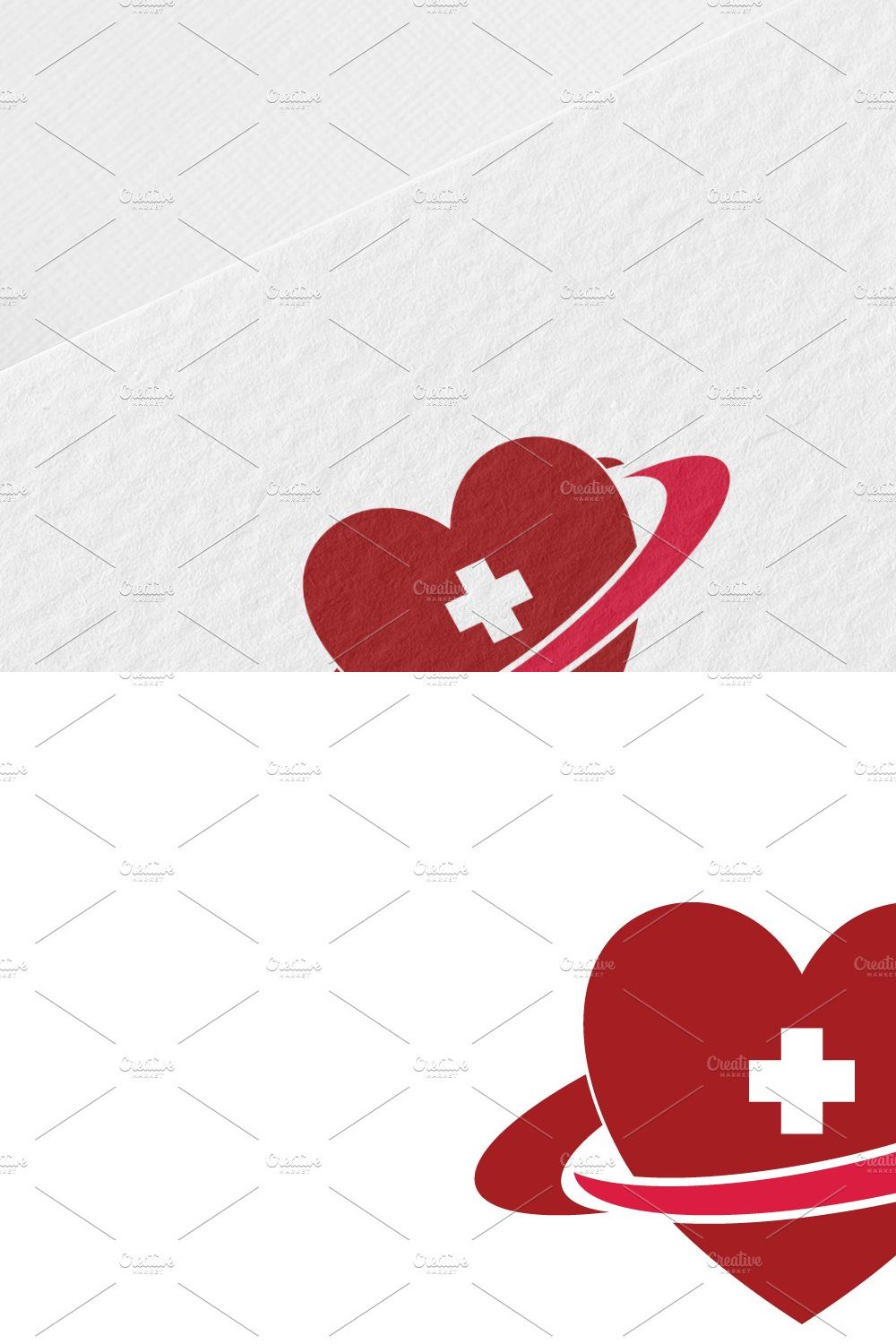 Heart Clinic Logo Template pinterest preview image.