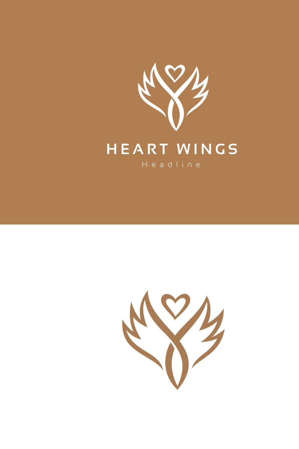 Heart wings logo template. pinterest preview image.