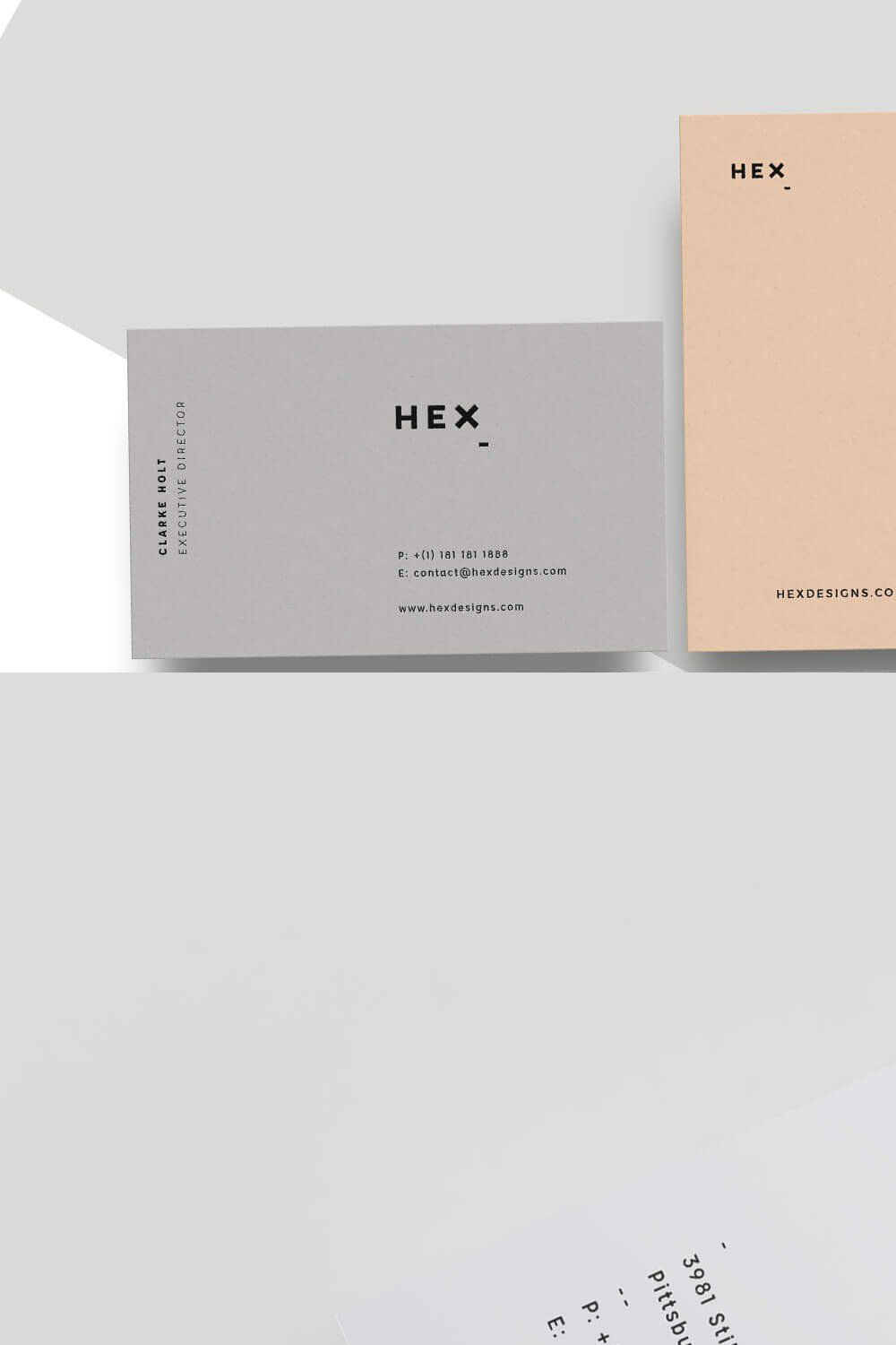 HEX Business Card Template pinterest preview image.
