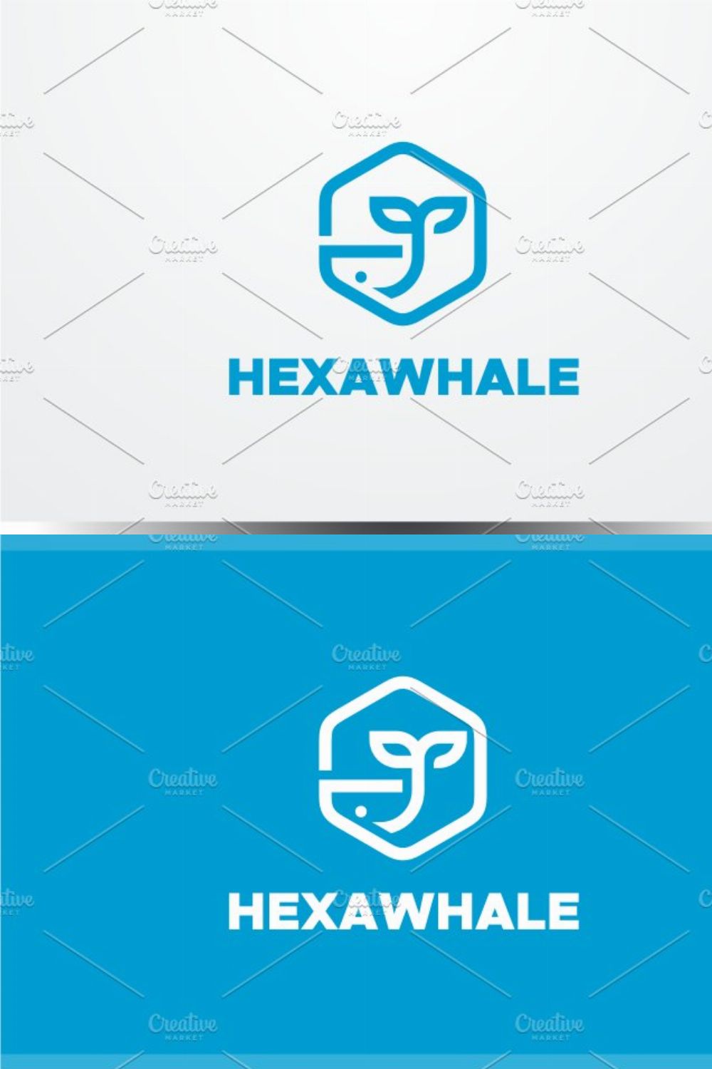 Hexa Whale Logo pinterest preview image.