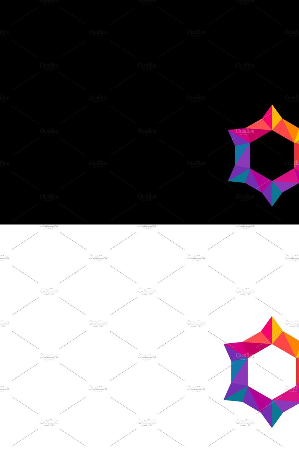 Hexagon Star Colorful Logo pinterest preview image.