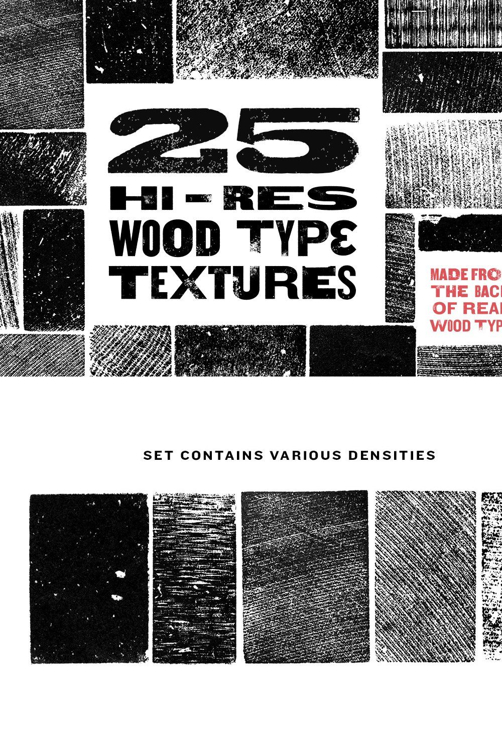 Hi-Res Wood Type Textures pinterest preview image.