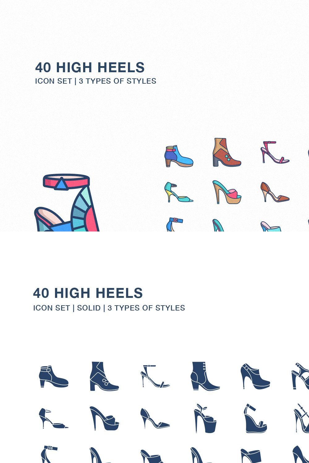 High Heels icon set pinterest preview image.