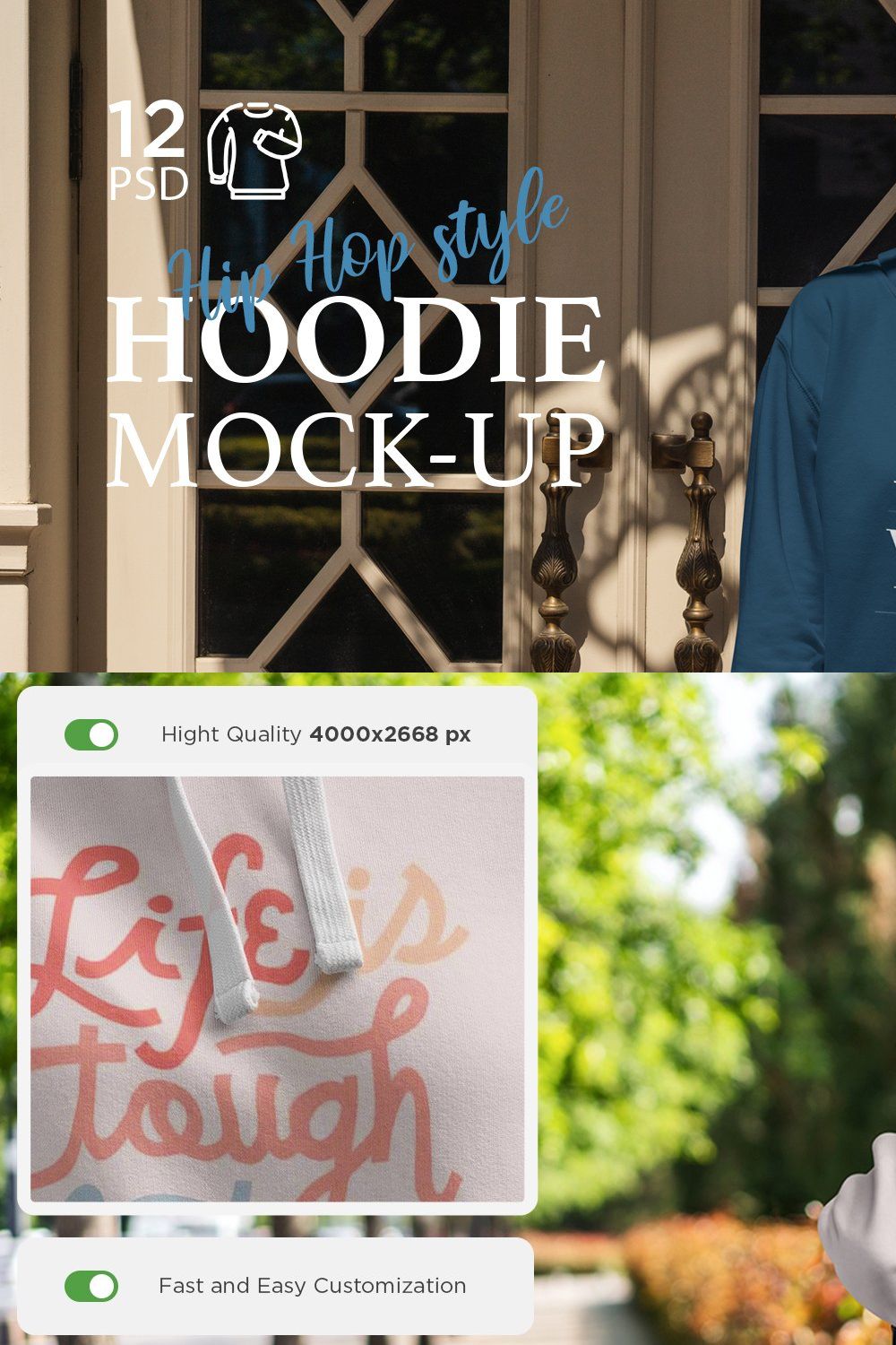 Hoodie Mock-Up Hip Hop Style pinterest preview image.