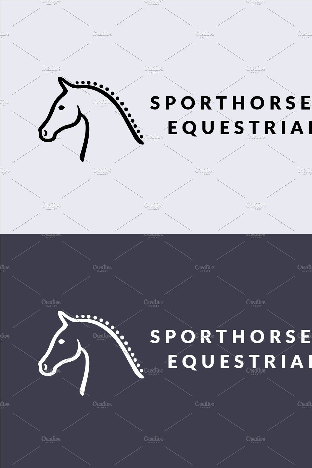 Horse Head Equestrian Logo pinterest preview image.