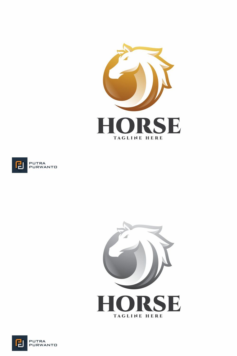 Horse - Logo Template pinterest preview image.