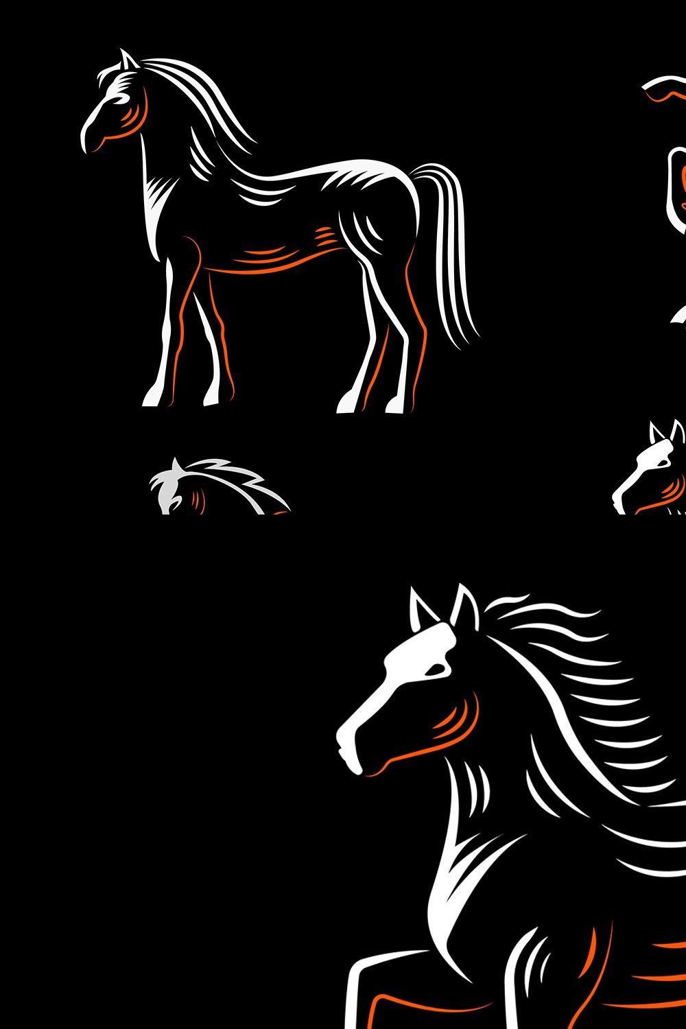 Horse logotype pinterest preview image.