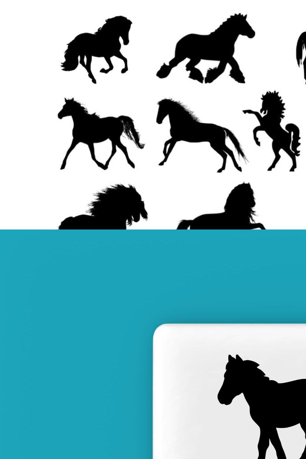 Horse Silhouette pinterest preview image.