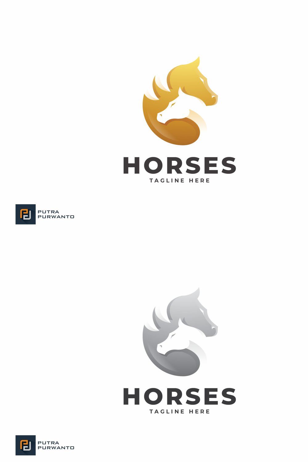 Horses - Logo Template pinterest preview image.