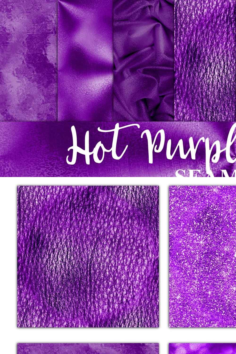 Hot Purple Textures Digital Paper pinterest preview image.