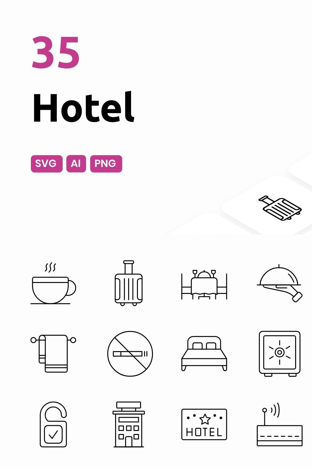 Hotel - Icons Pack pinterest preview image.