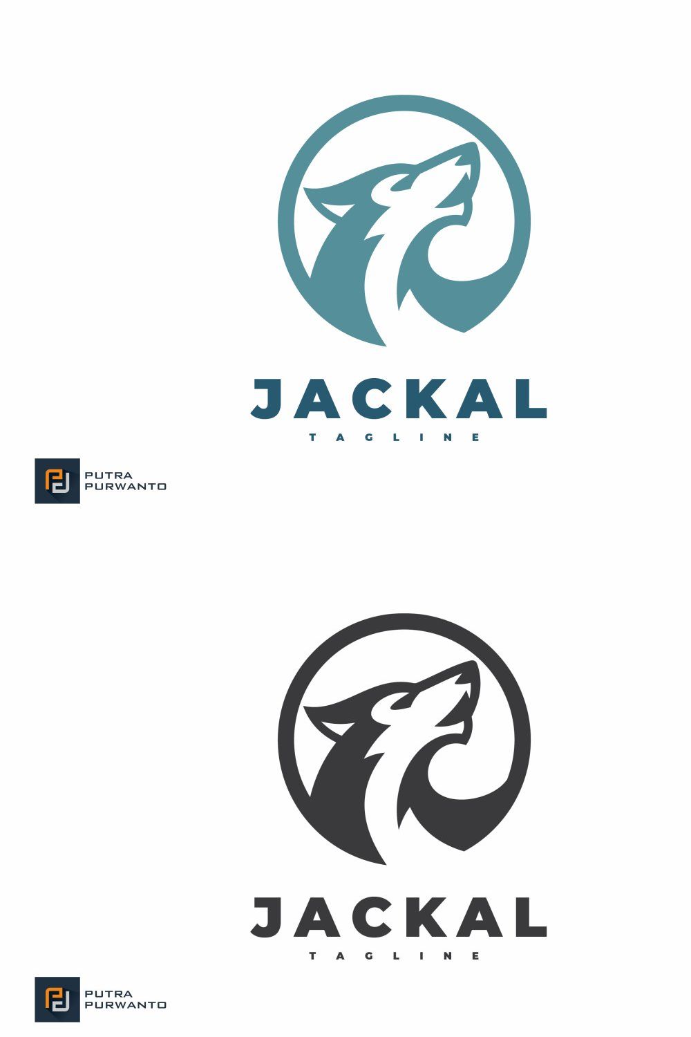 Howling Wolf Head Logo Design pinterest preview image.