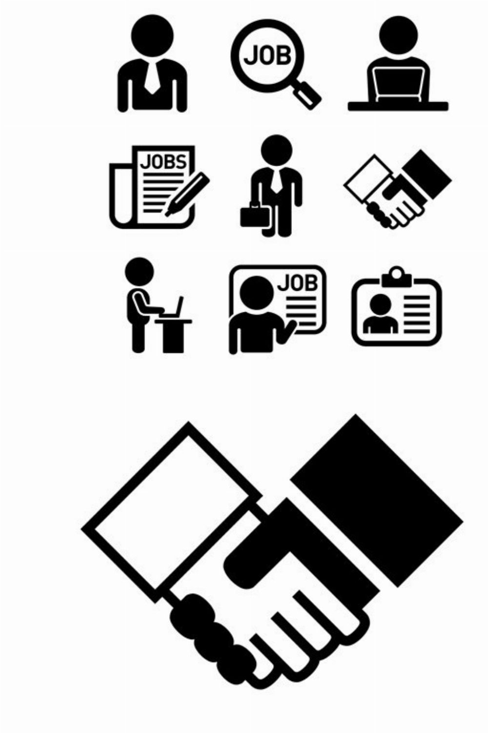 Human Job Resources Icons Set pinterest preview image.