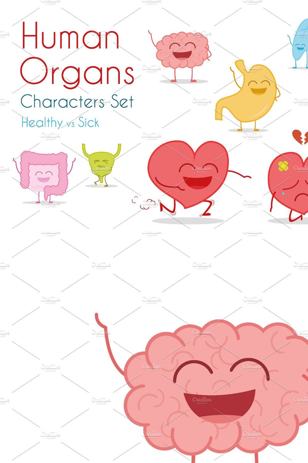 Human Organs Characters pinterest preview image.