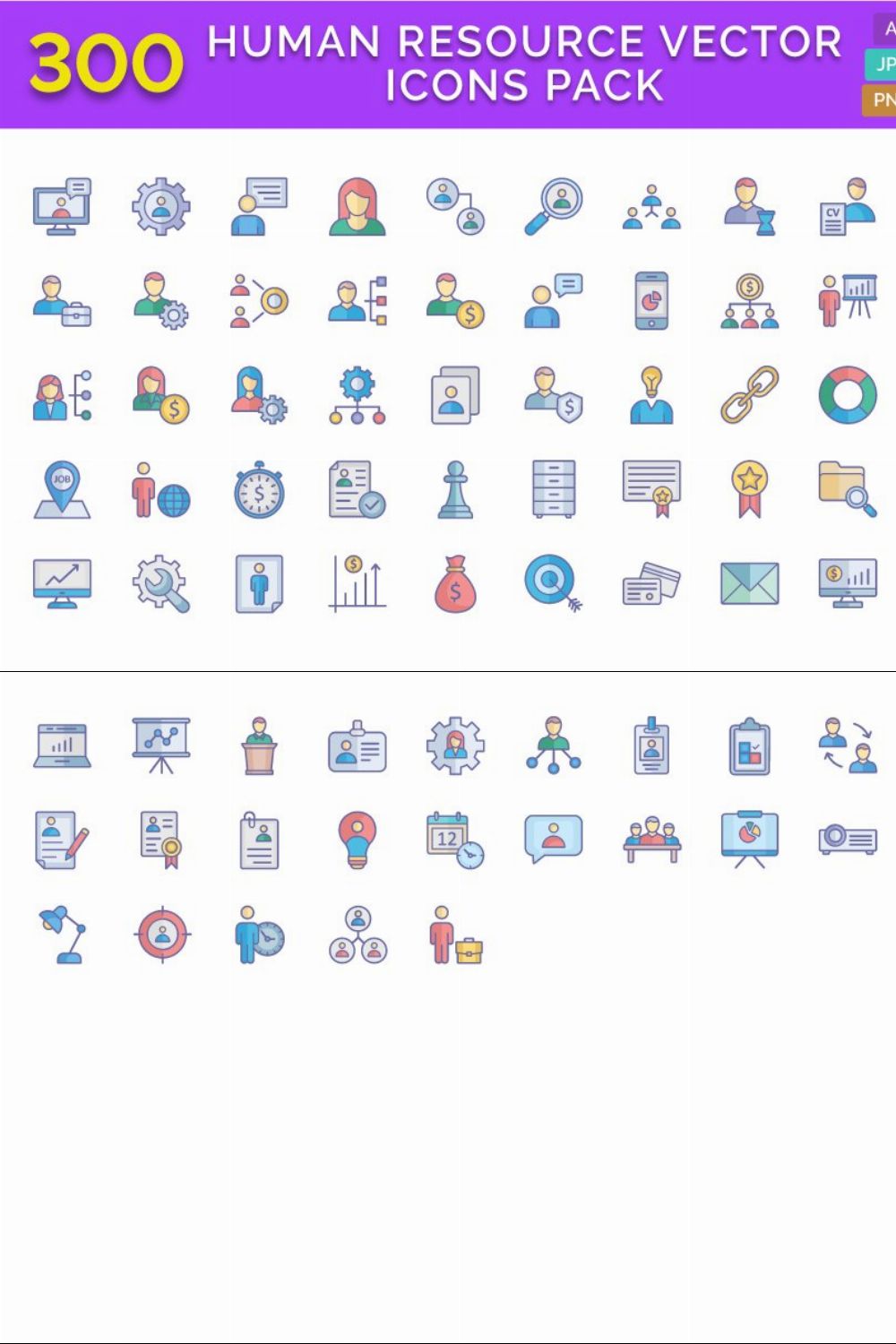 Human Resource Vector icon pack pinterest preview image.