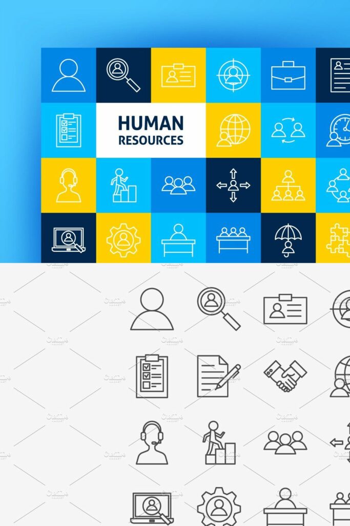 Human Resources Line Art Icons Set – MasterBundles