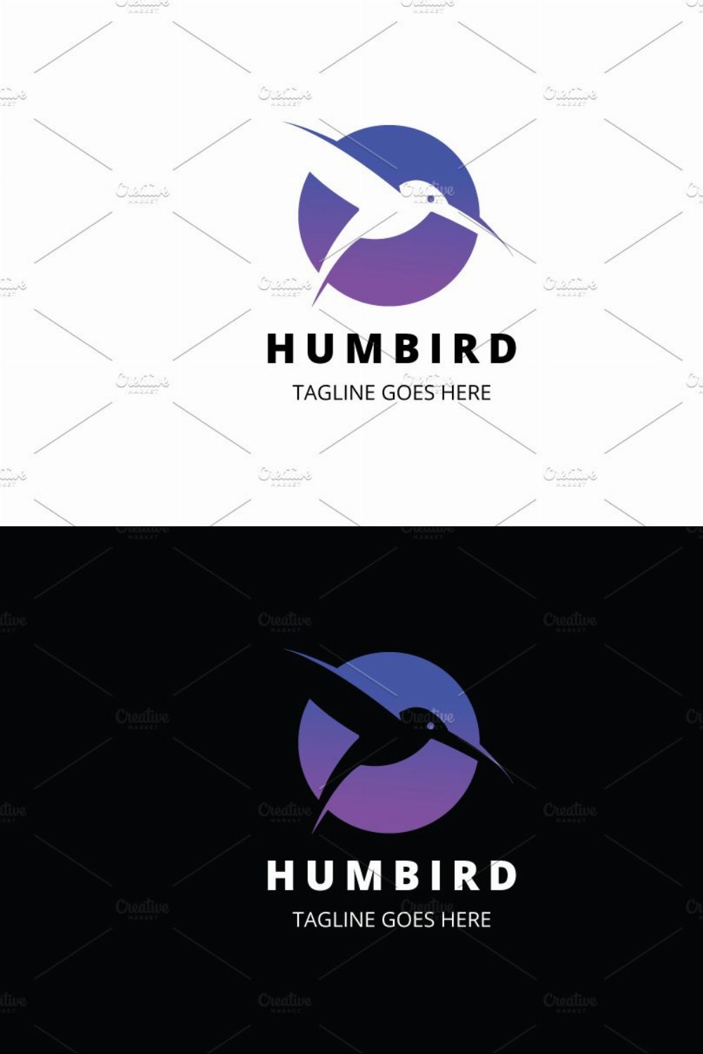 Humming bird Logo pinterest preview image.