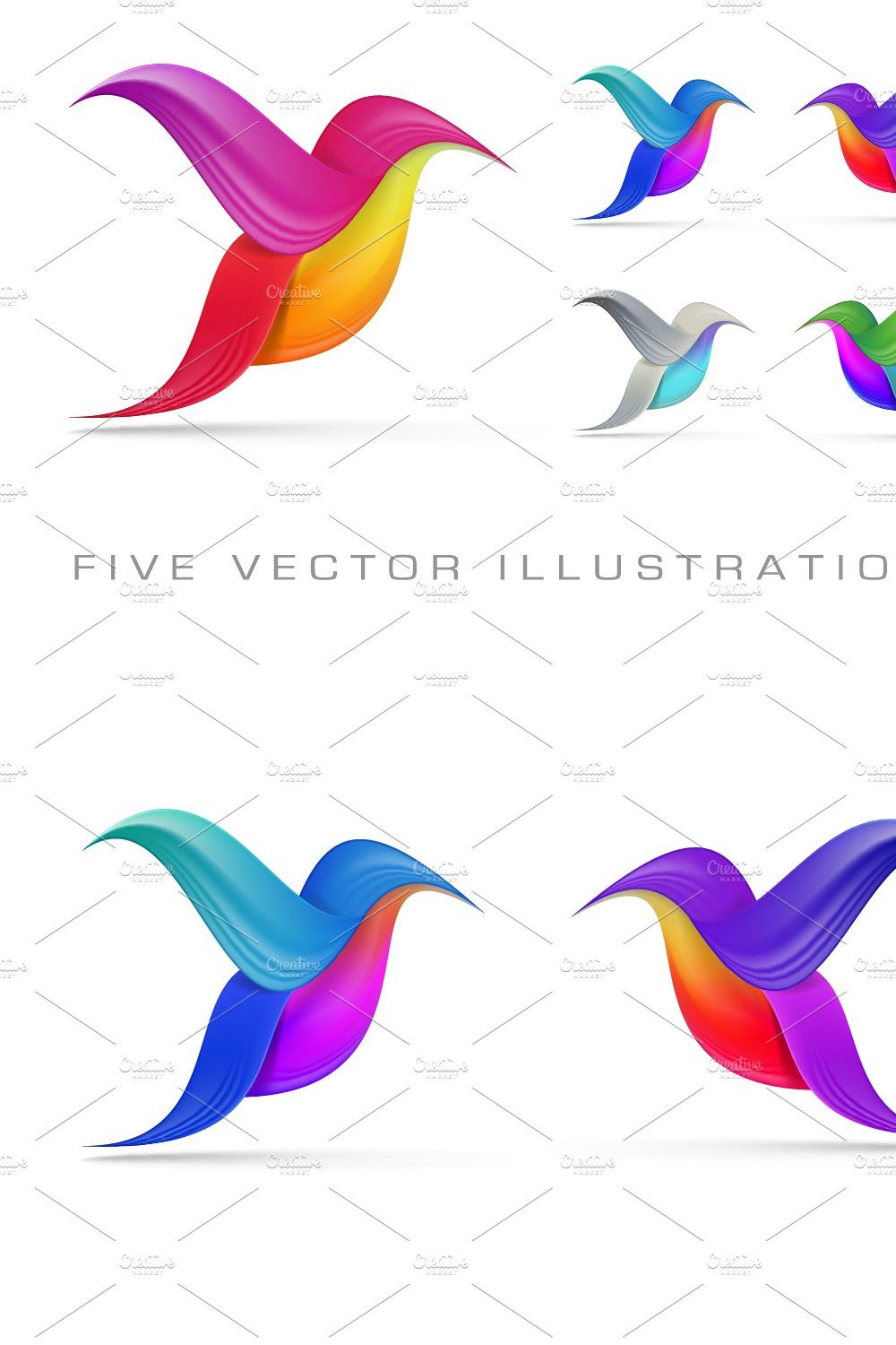 Hummingbird abstract symbols pinterest preview image.