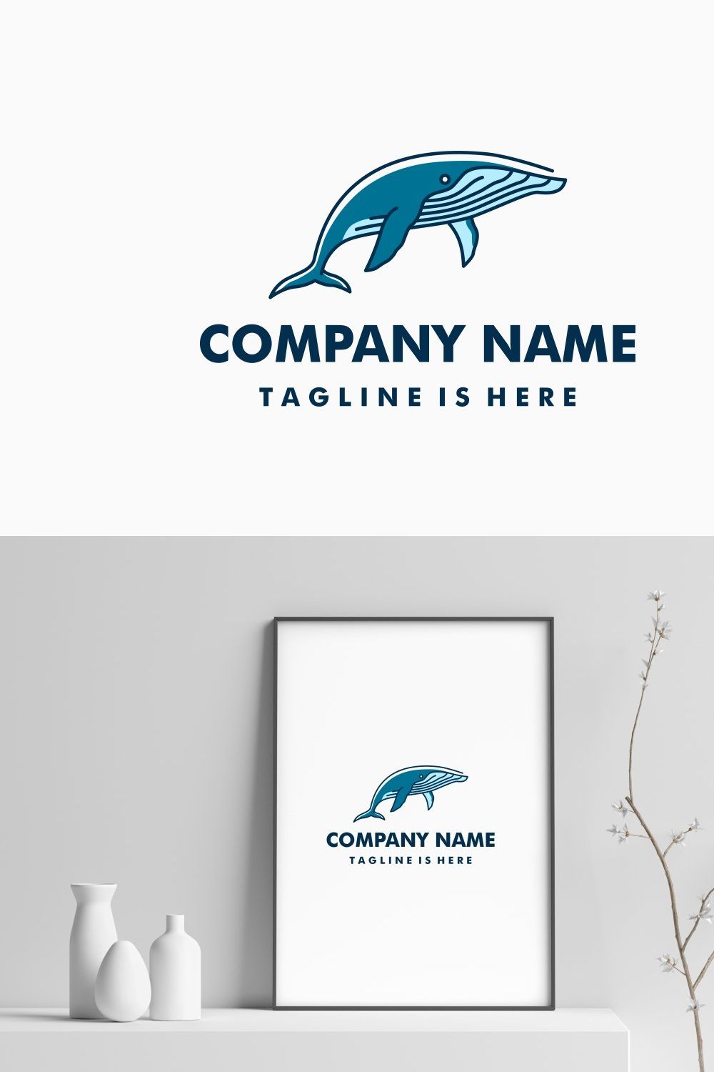 humpback whale logo pinterest preview image.