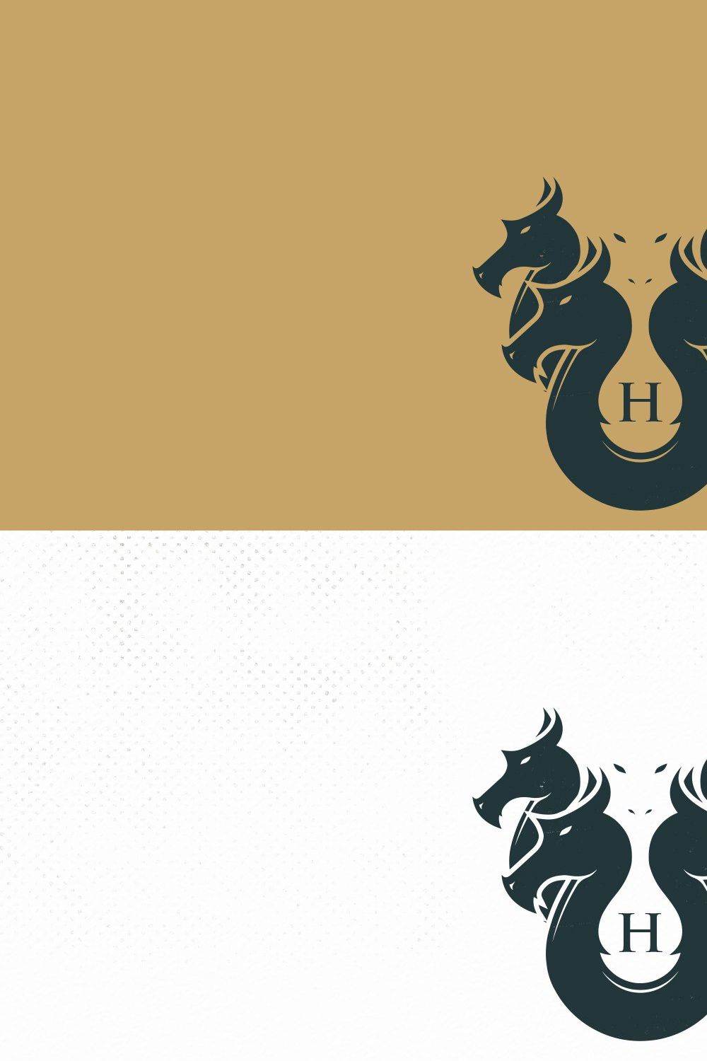 Hydra Heads Vintage Logo Template pinterest preview image.