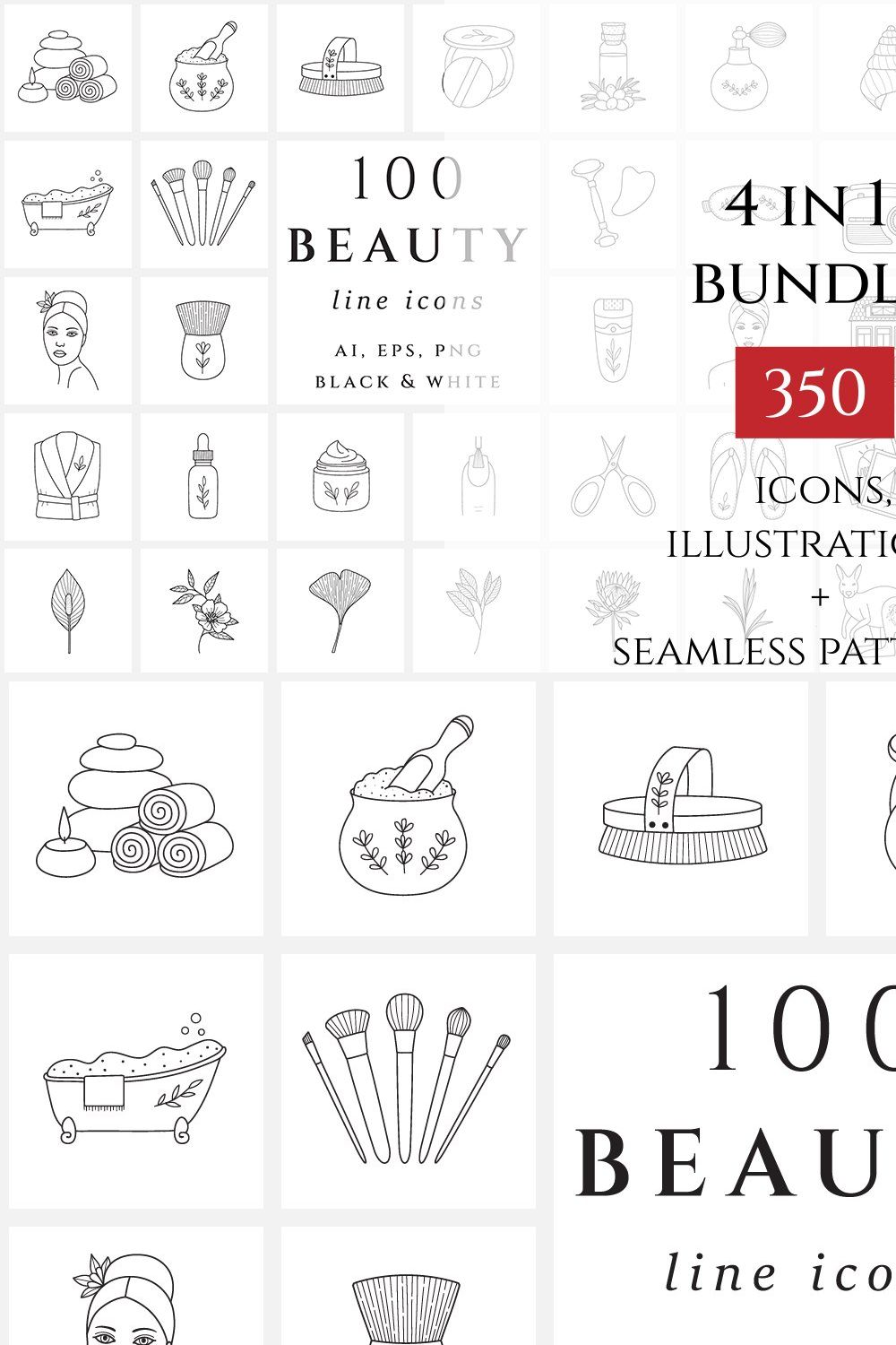 Icons & Illustrations Bundle pinterest preview image.