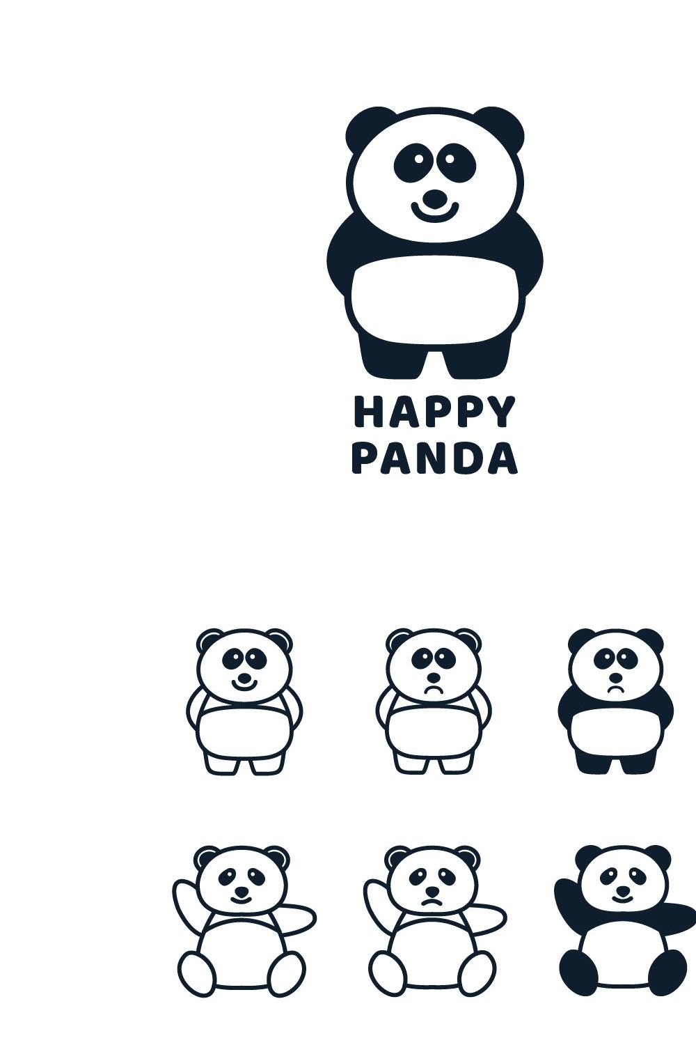 illustration cute cartoon panda logo pinterest preview image.