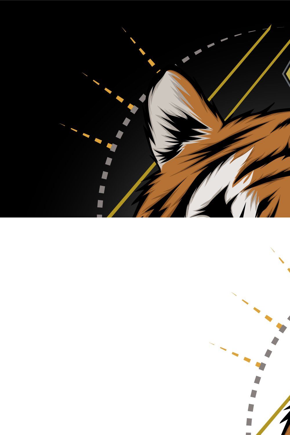 Illustration of a Tiger Head pinterest preview image.
