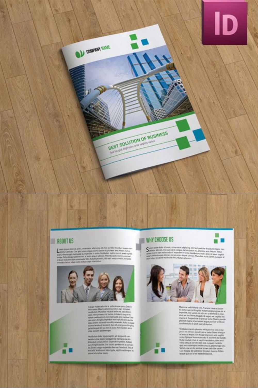 InDesign Business Brochure V35 pinterest preview image.