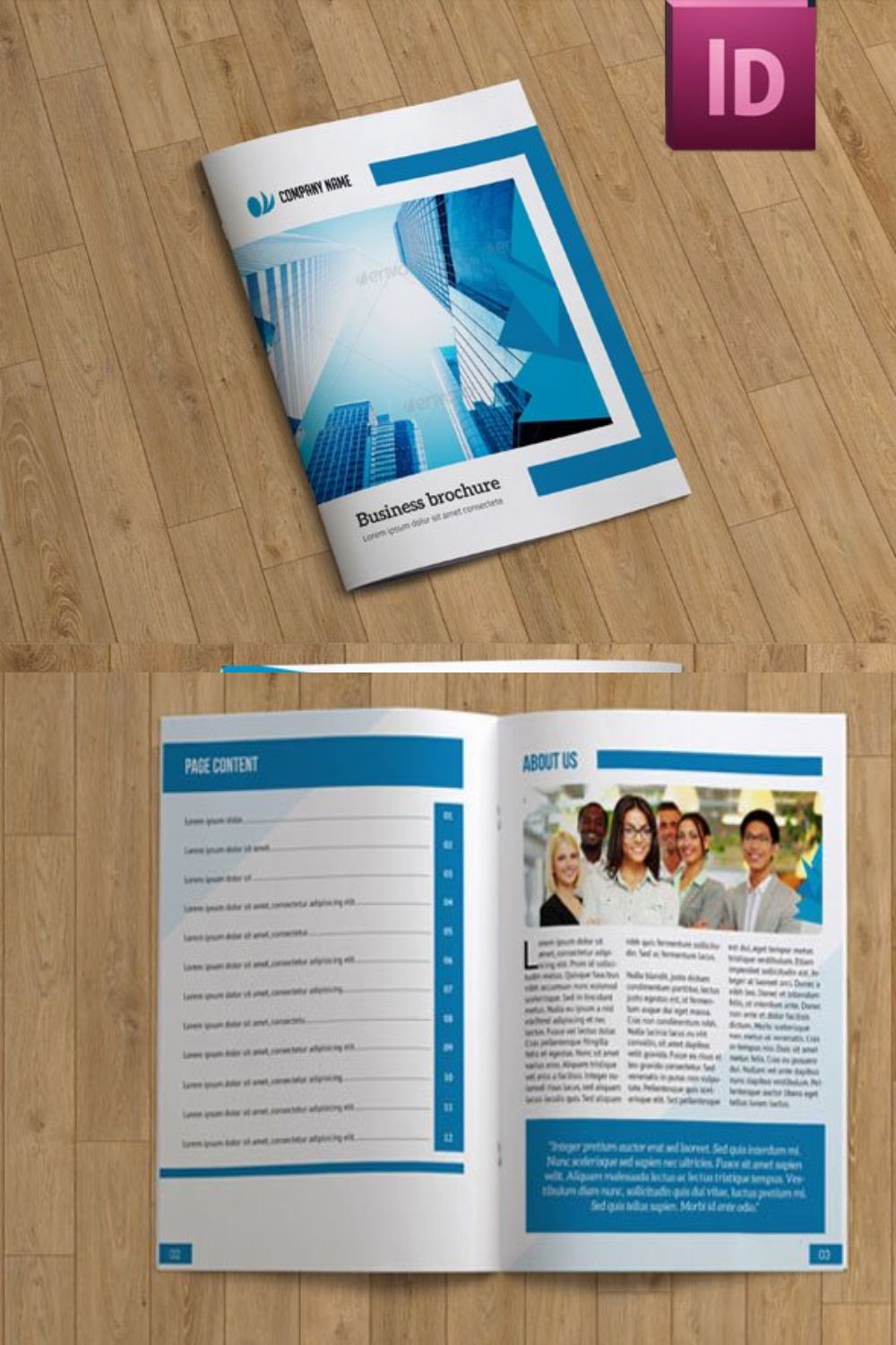 InDesign Business Brochure - V47 pinterest preview image.