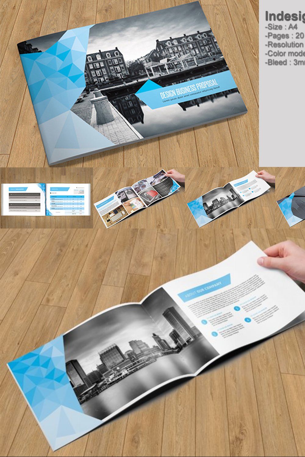 Indesign Business Proposal-V213 pinterest preview image.