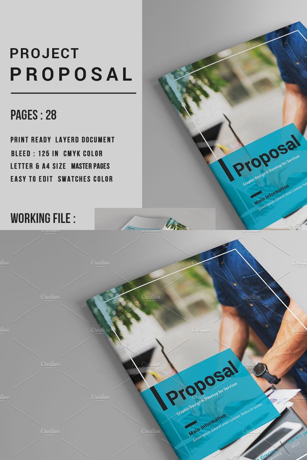 InDesign Business Proposal-V560 pinterest preview image.