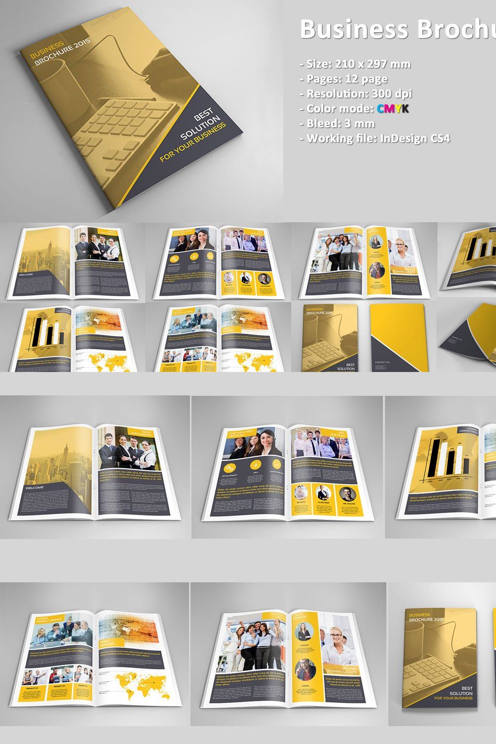 InDesign Corporate Brochure-V139 pinterest preview image.