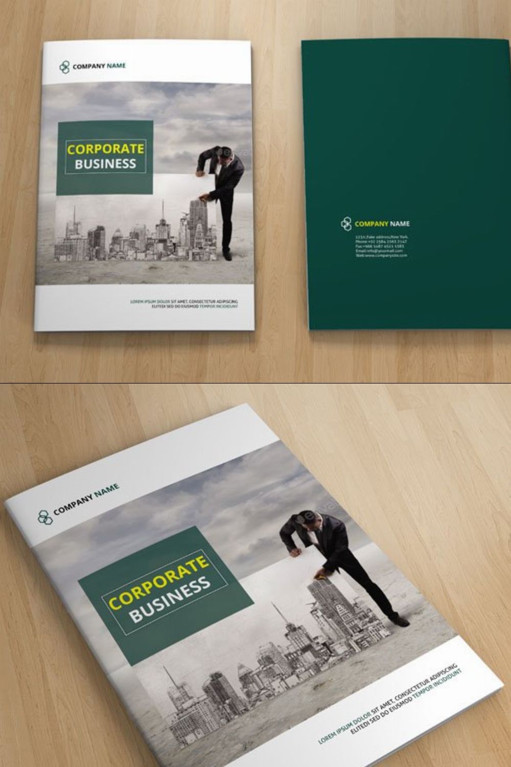 InDesign Corporate Brochure- V89 pinterest preview image.