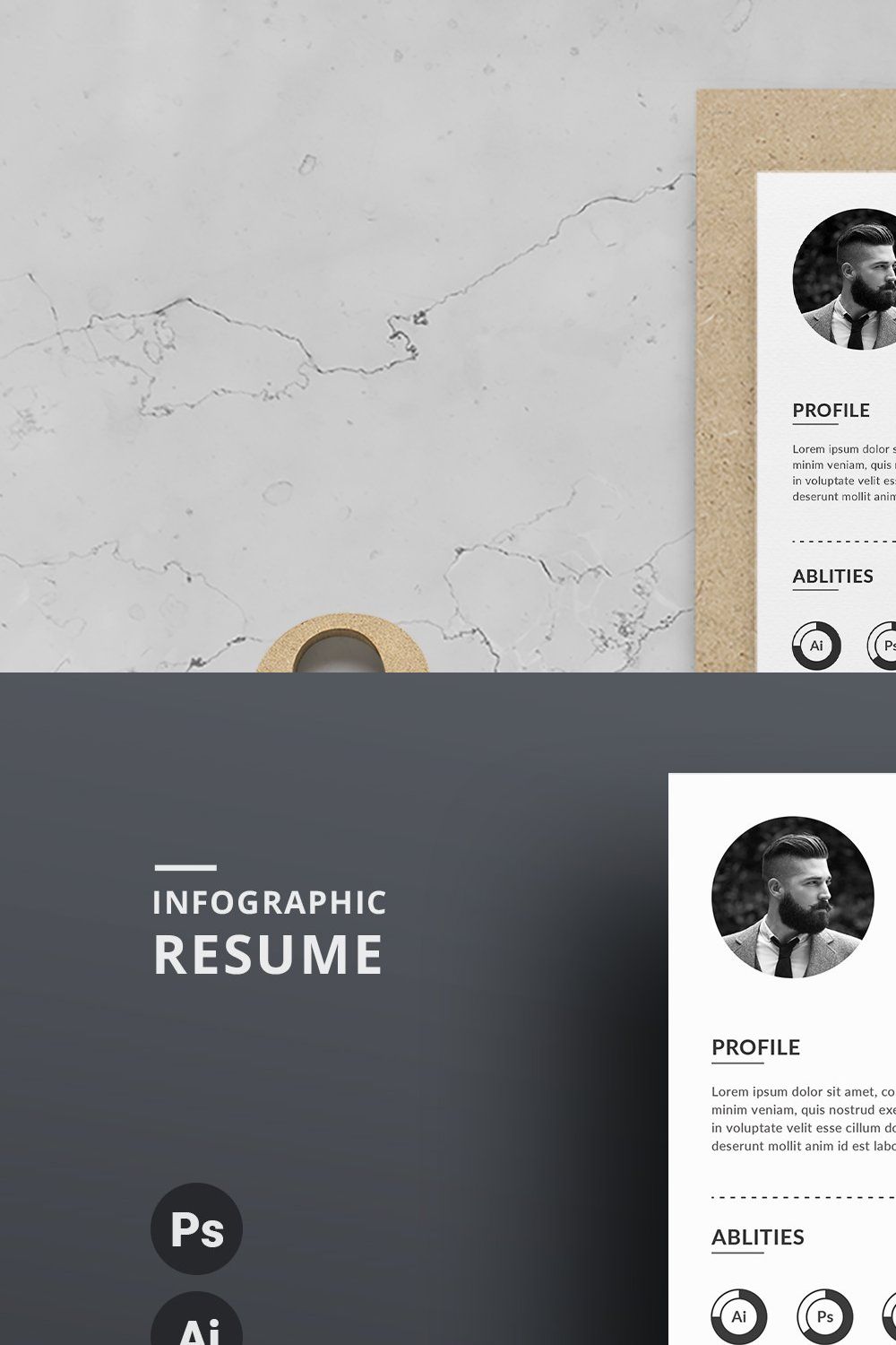 Infographic Resume/CV pinterest preview image.