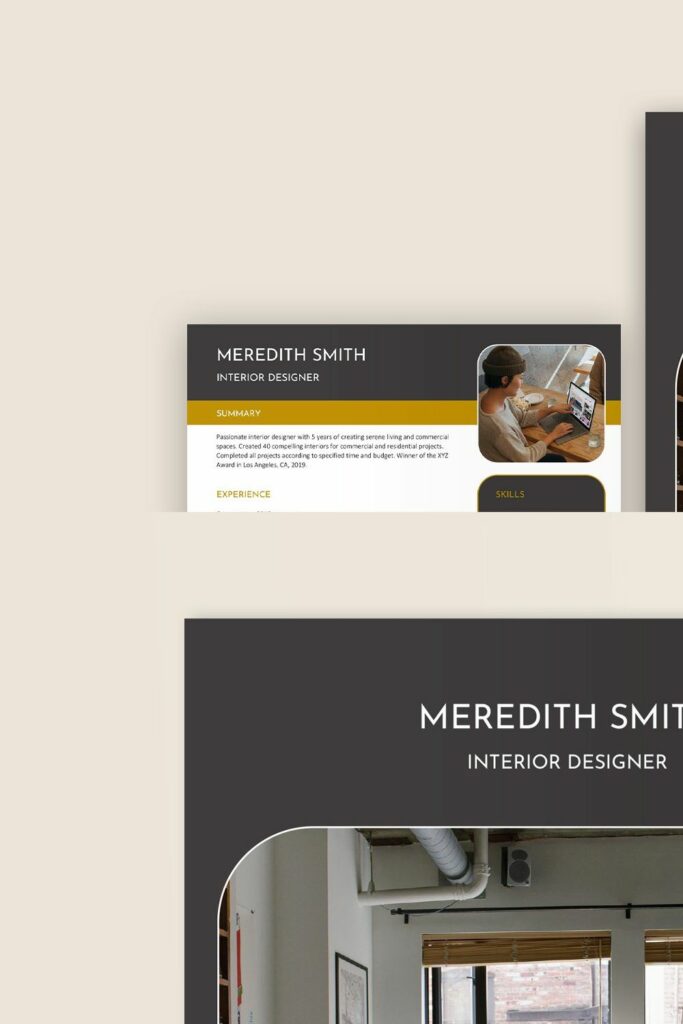 Interior Designer Resume Portfolio – MasterBundles