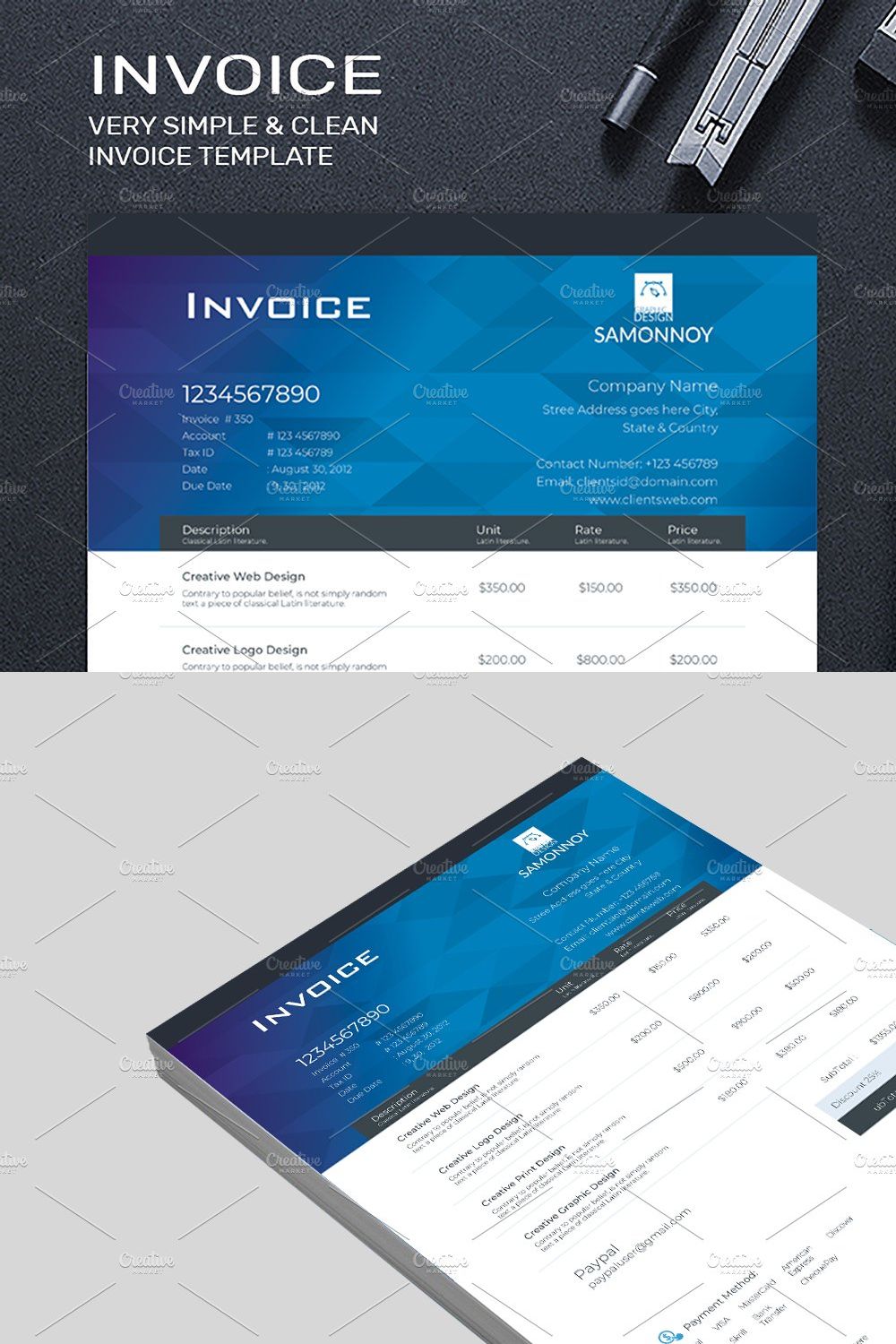 INVOICE pinterest preview image.