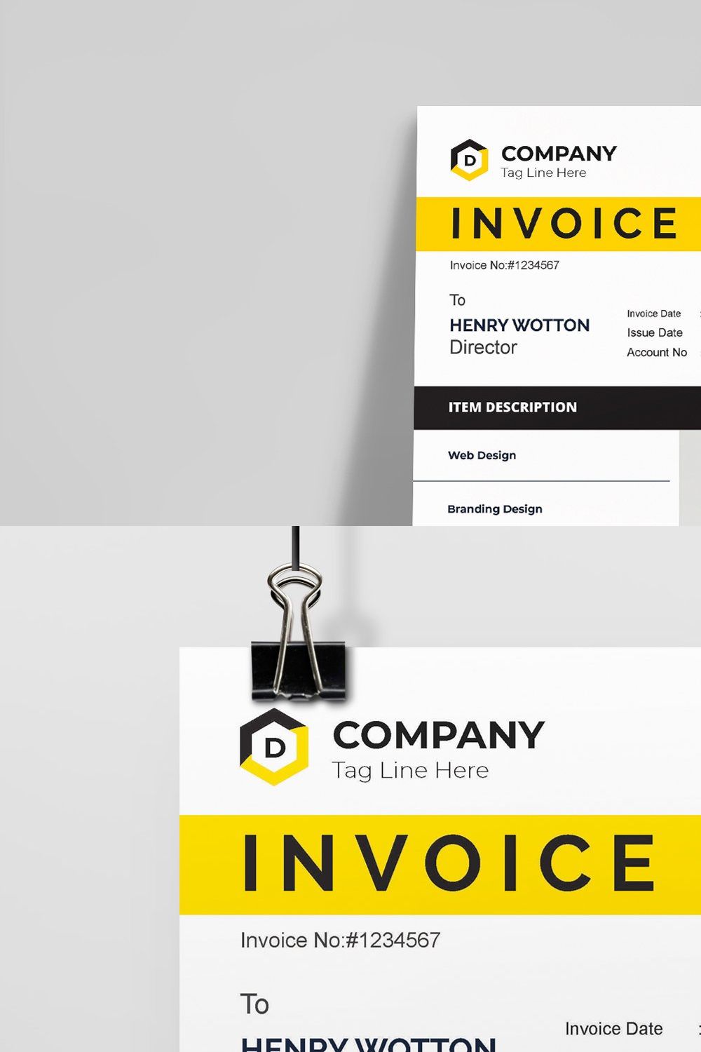 Invoice Layout pinterest preview image.