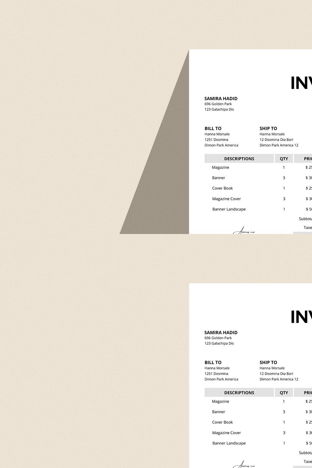 Invoice Template Layout pinterest preview image.
