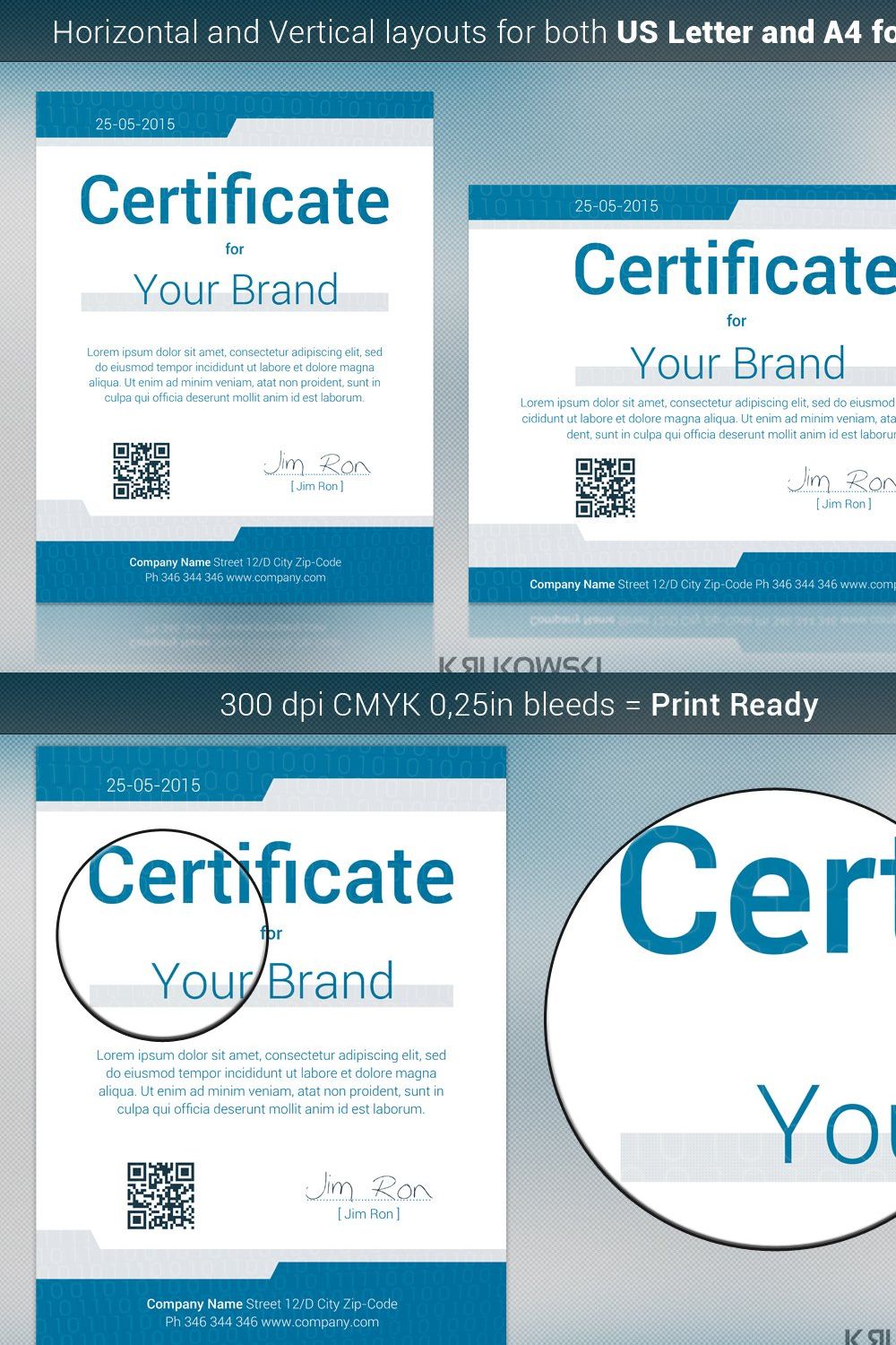 IT Certificate Template pinterest preview image.