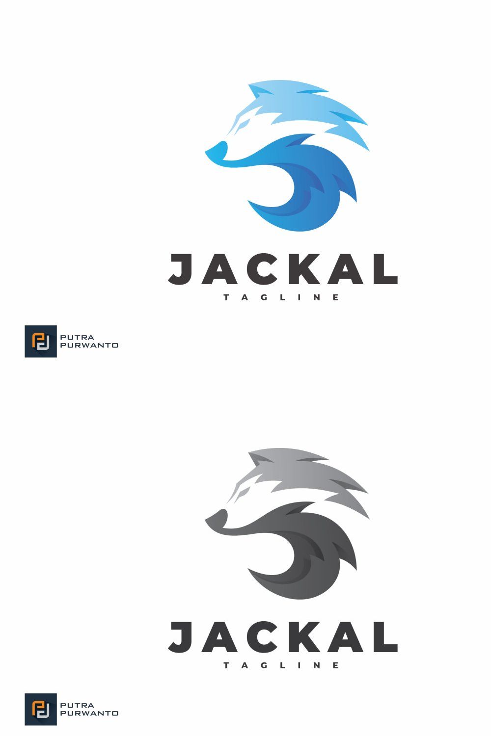 Jackal Wolf - Logo Template pinterest preview image.