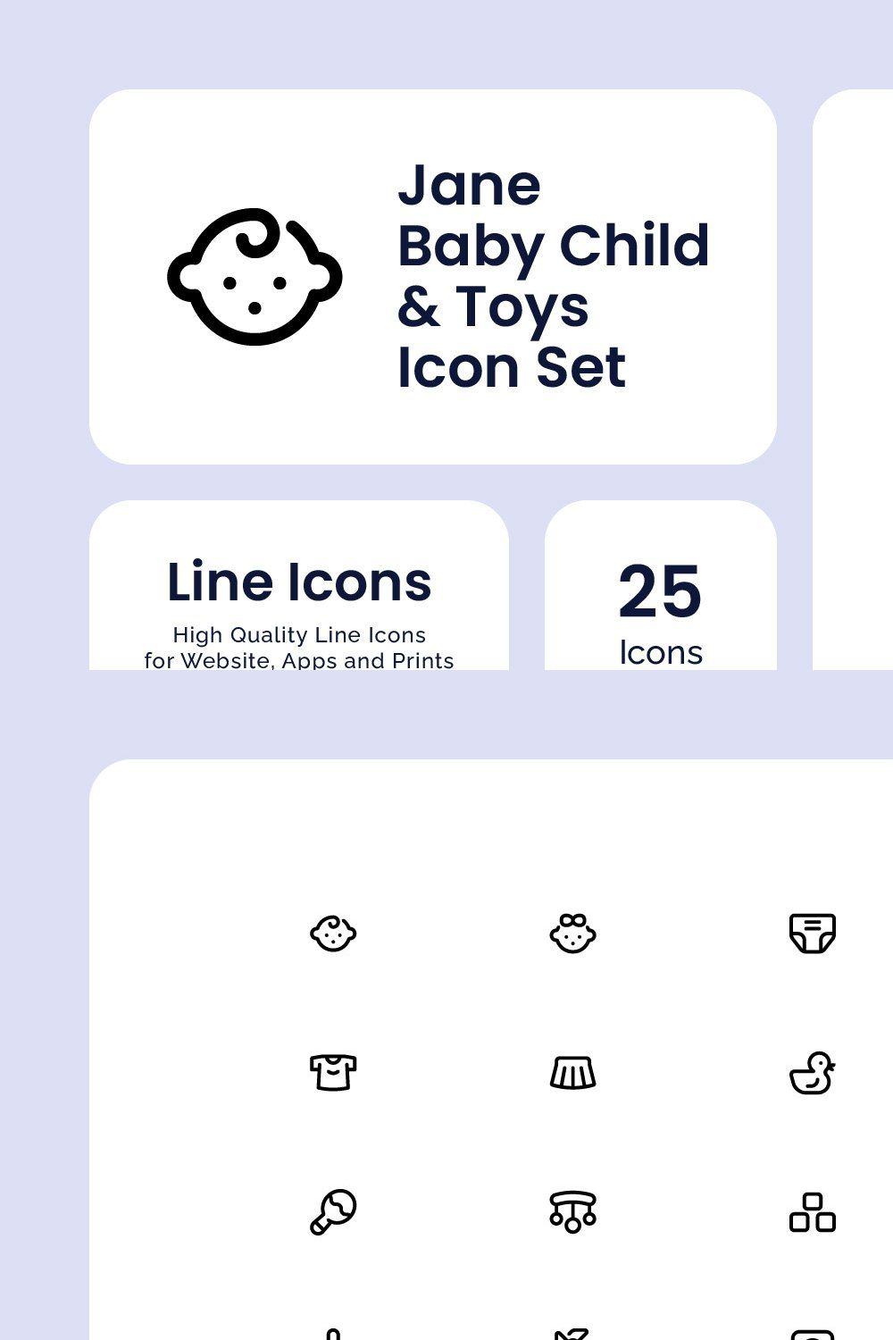 Janne - Baby Children Toys Icon Set pinterest preview image.