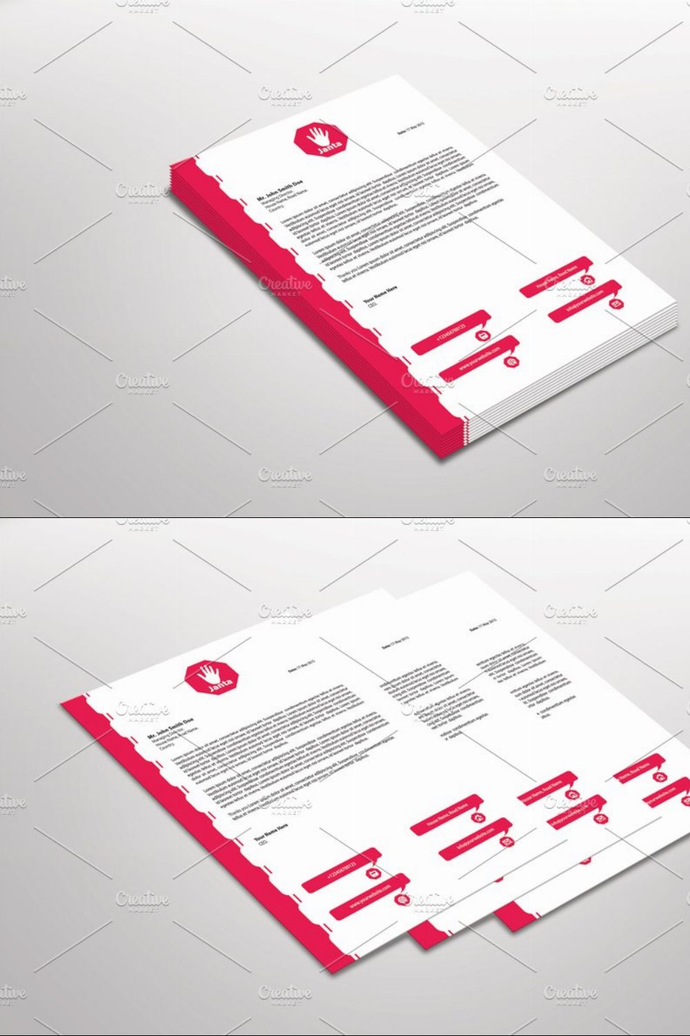 Janta Letterhead Template pinterest preview image.