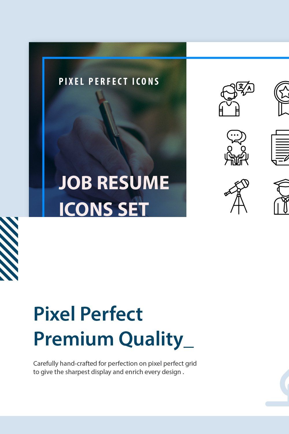 Job Resume Icons pinterest preview image.