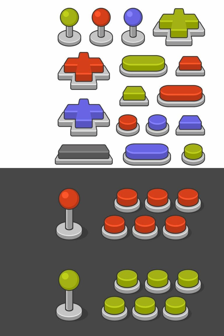 Joystick and Gamepad Buttons Set MasterBundles