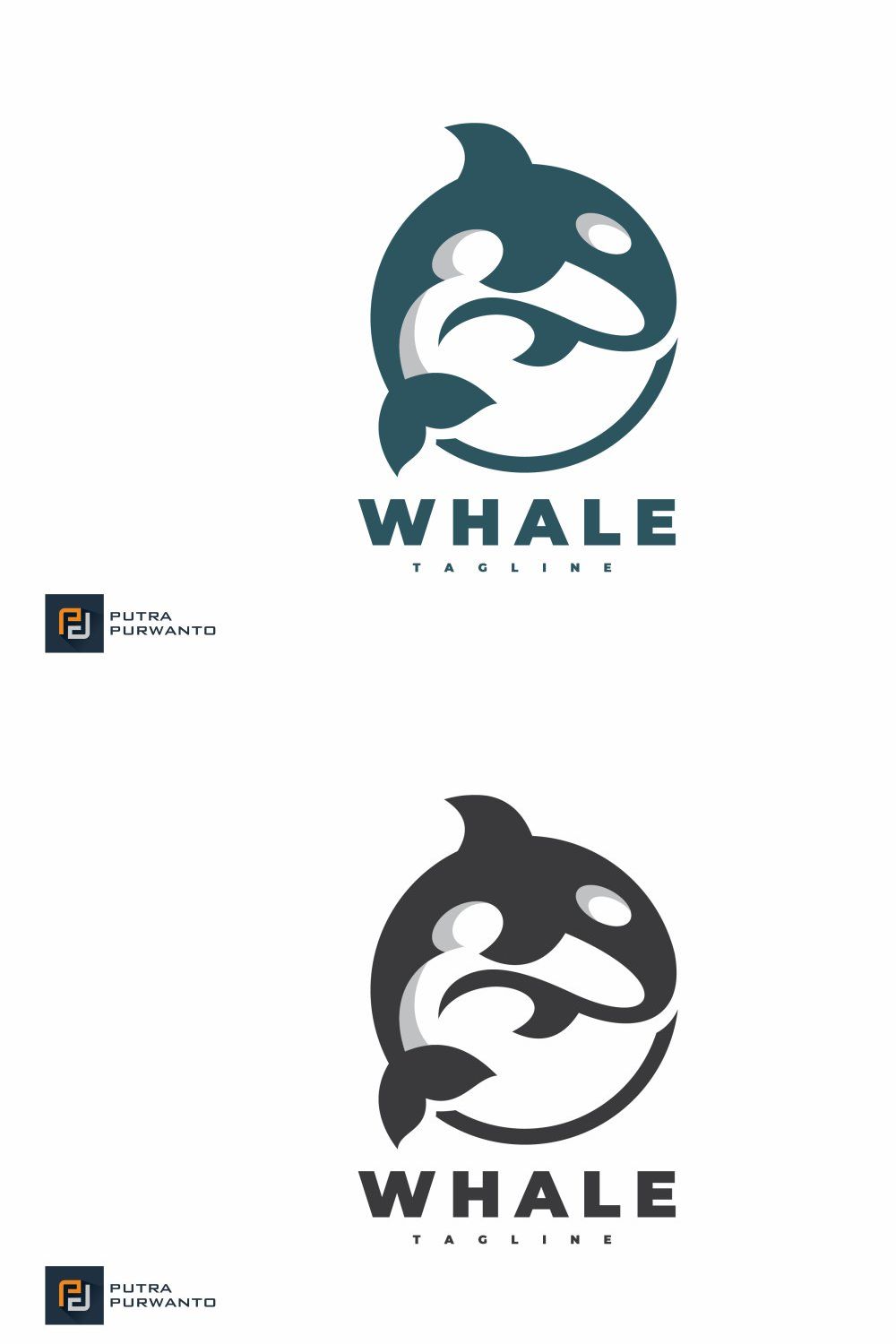 Jumping Killer Whale Logo pinterest preview image.