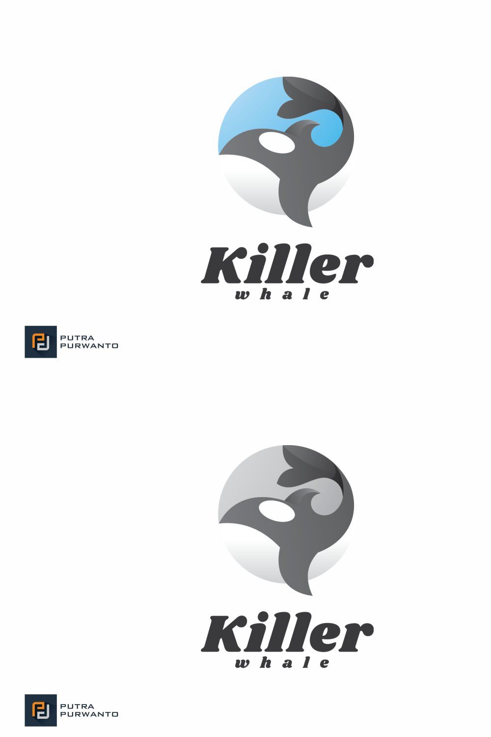 Killer Whale - Logo Template pinterest preview image.